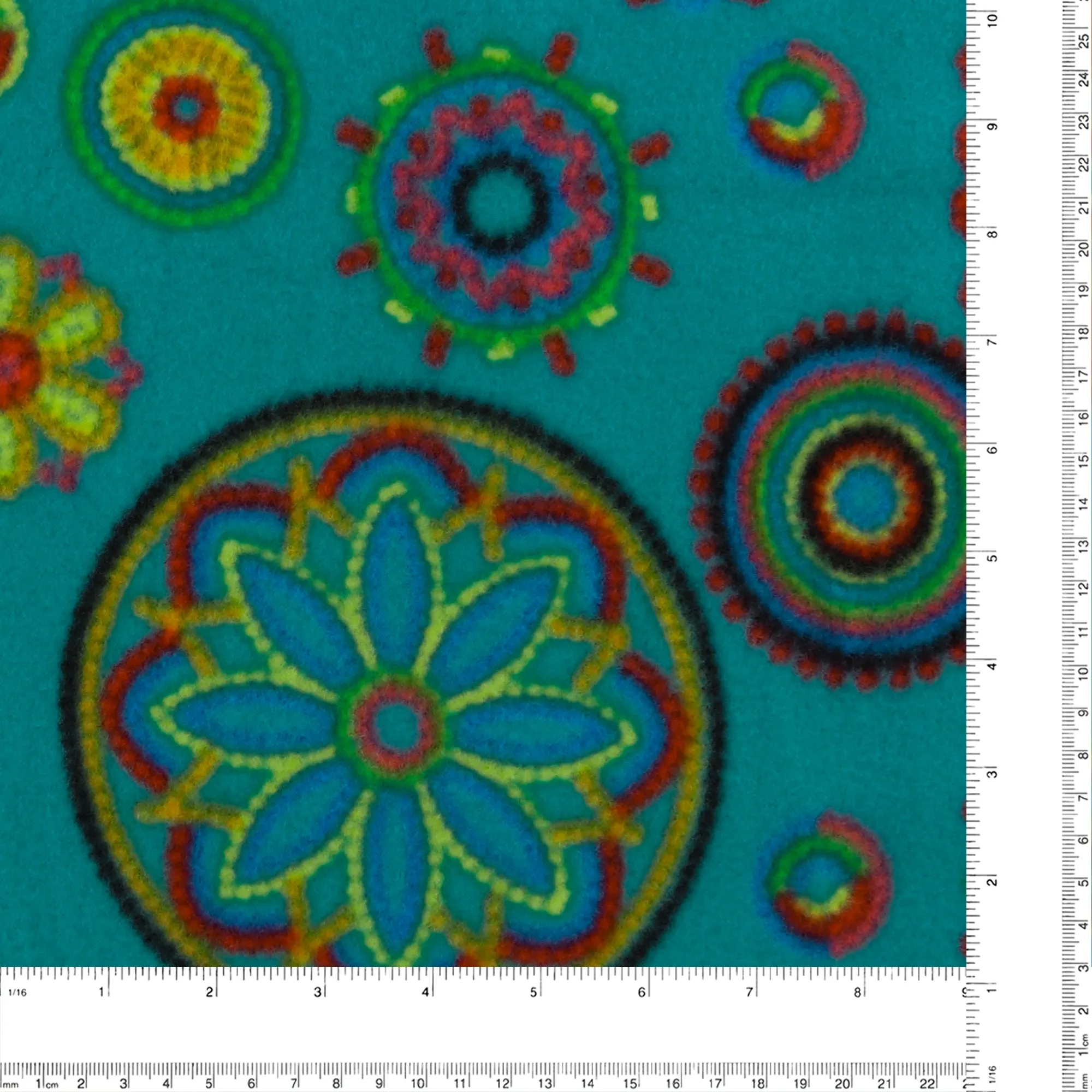 Anti Pill Fleece Print - MONTANA - 038 - Teal