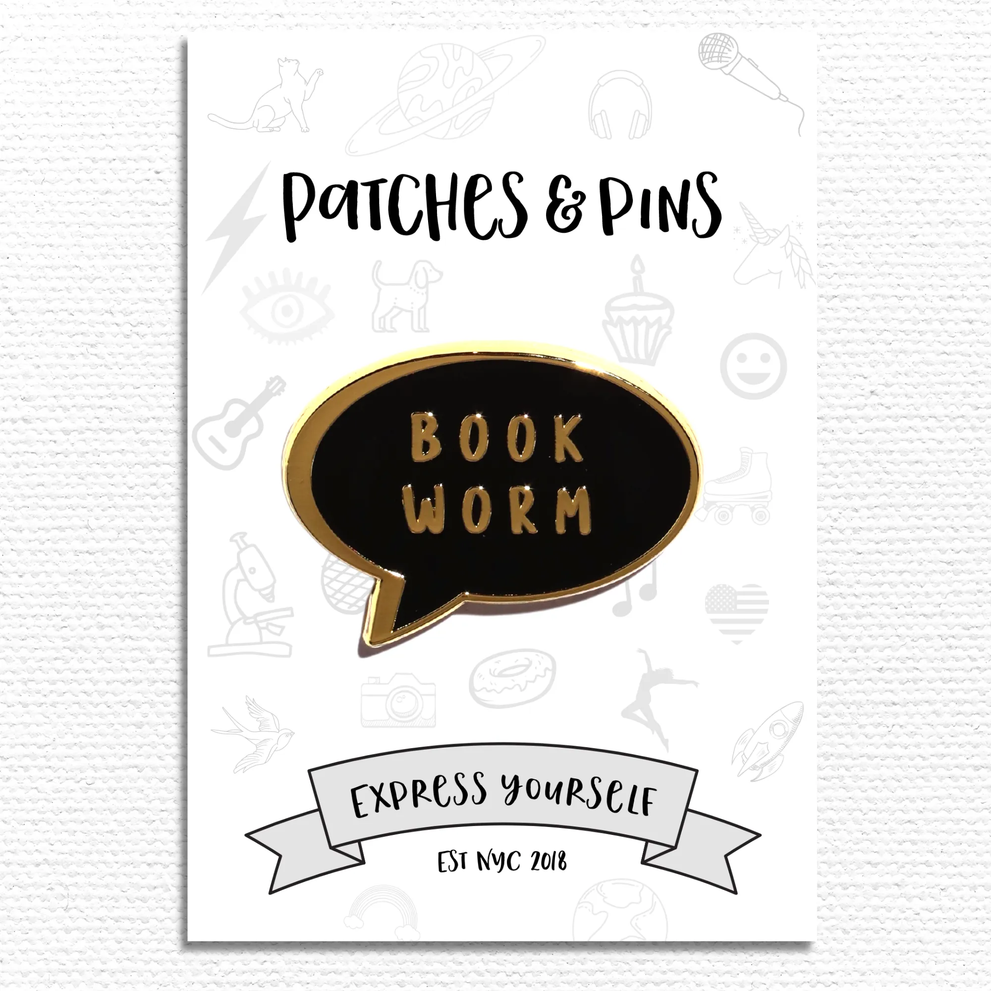 Book Worm Enamel Pin