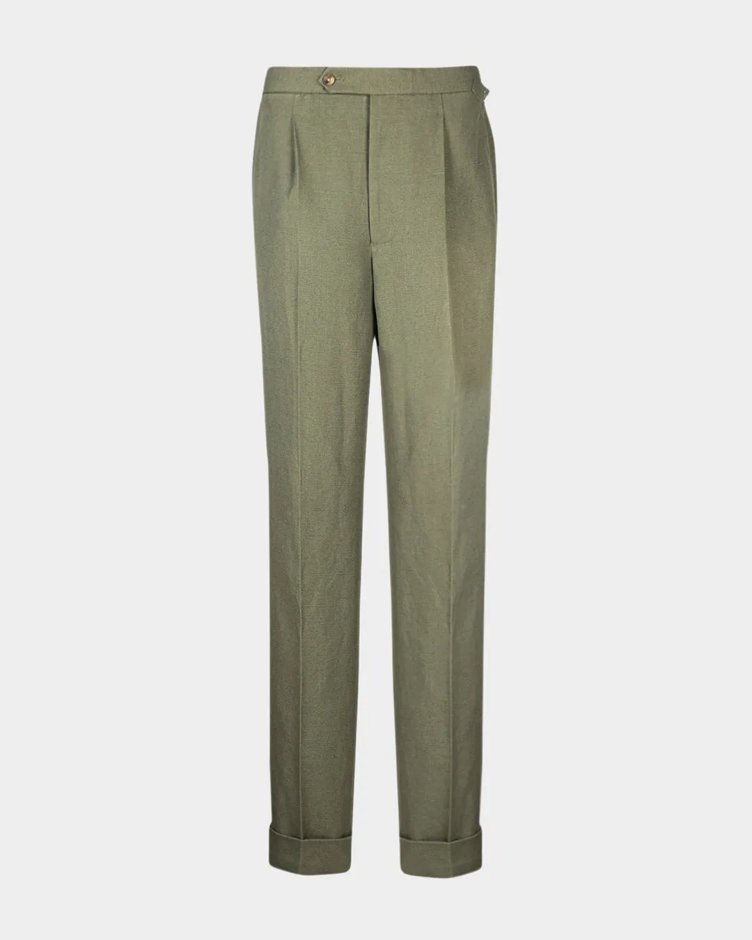 Linen Cotton Canvas: Olive Pant