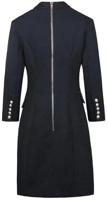 Long Black Double-Breasted Blazer