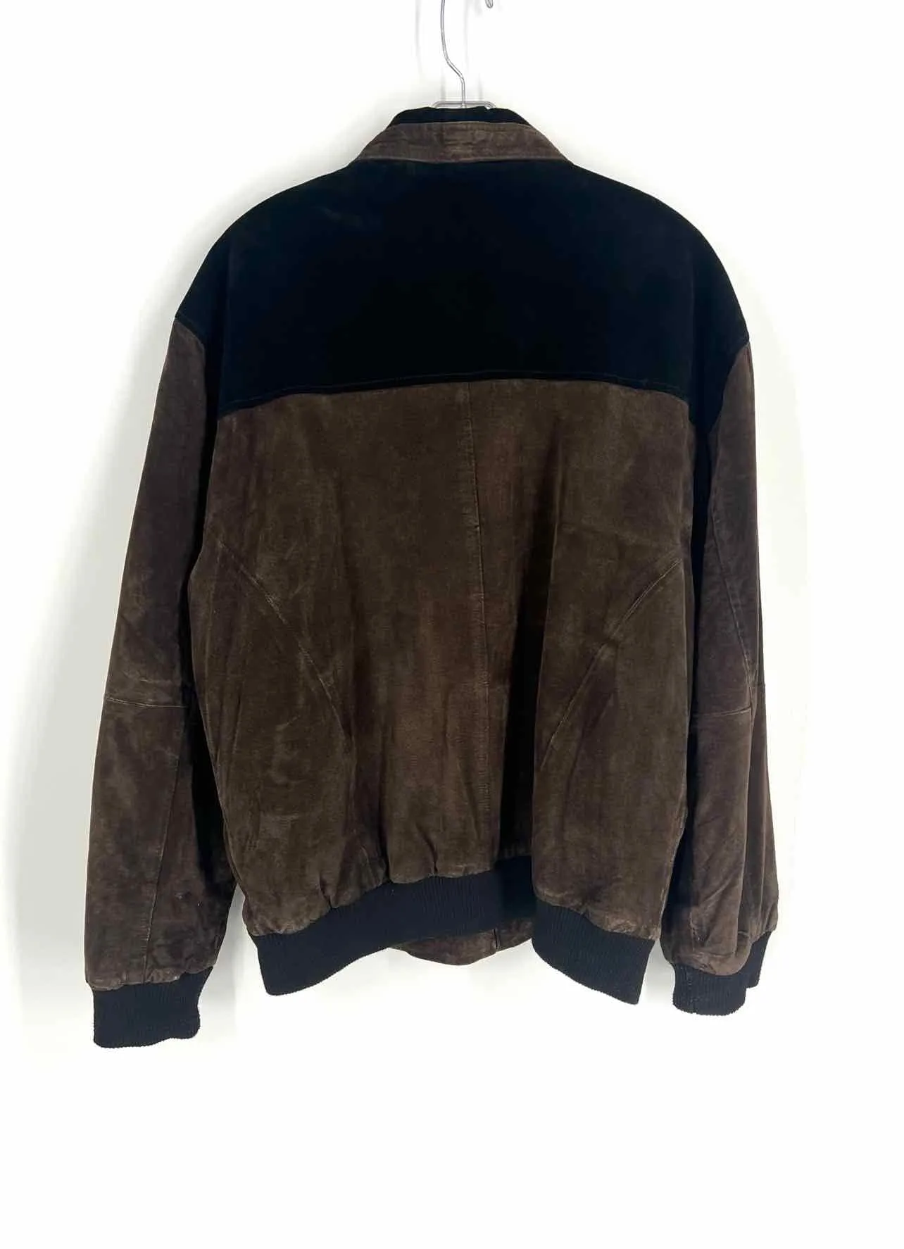 Size L Bk/Br/Rd Print Suede Jackets Jacket