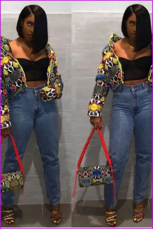 Tie Dye Print Zipper Long Sleeve Jackets F402