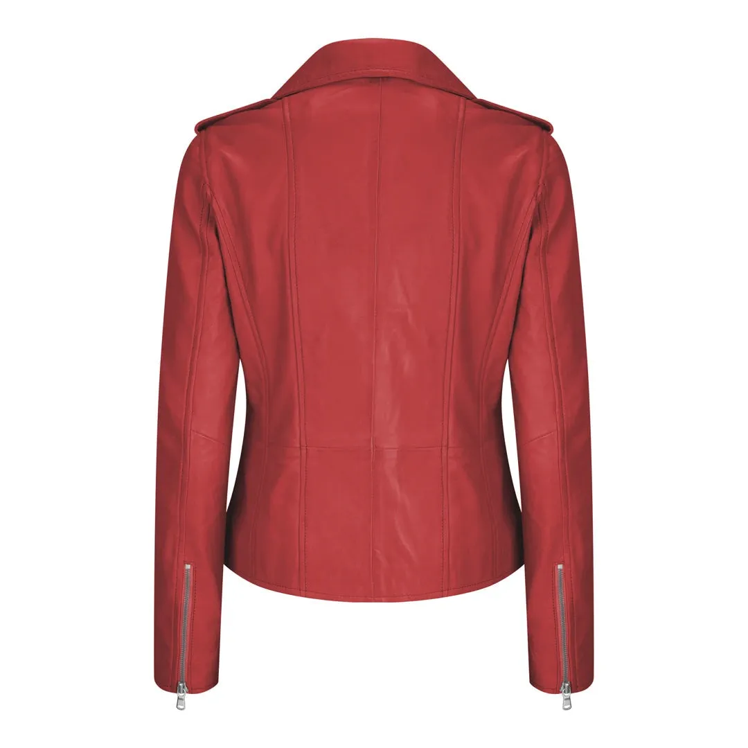 Women's Leather Short Biker Jacket