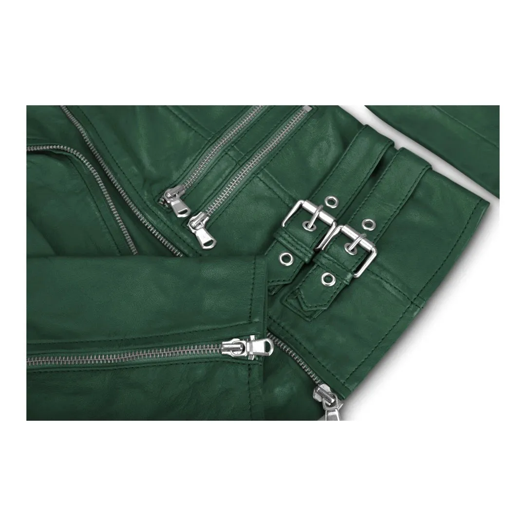 Women's Leather Short Biker Jacket