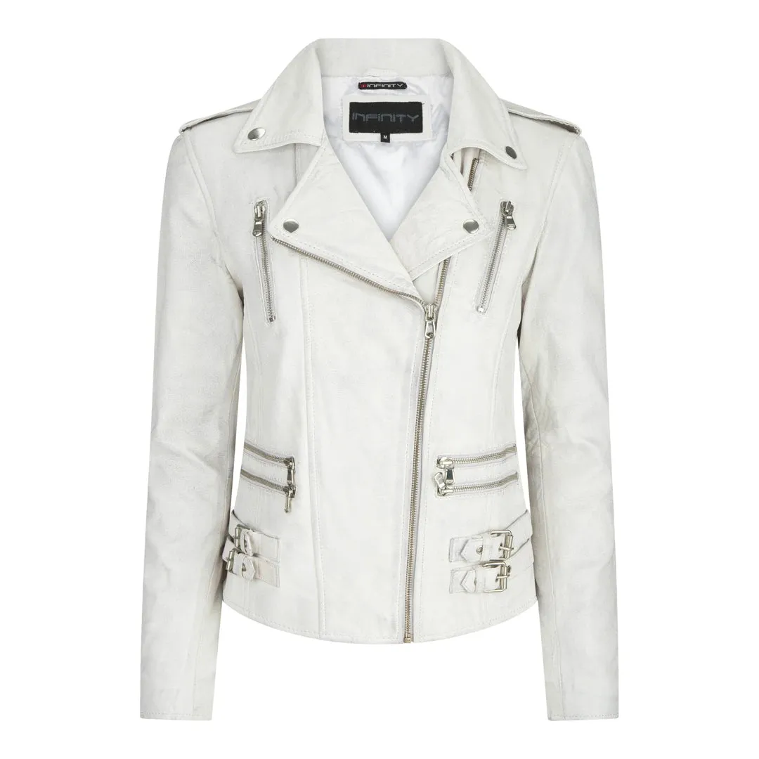 Women's Leather Short Biker Jacket