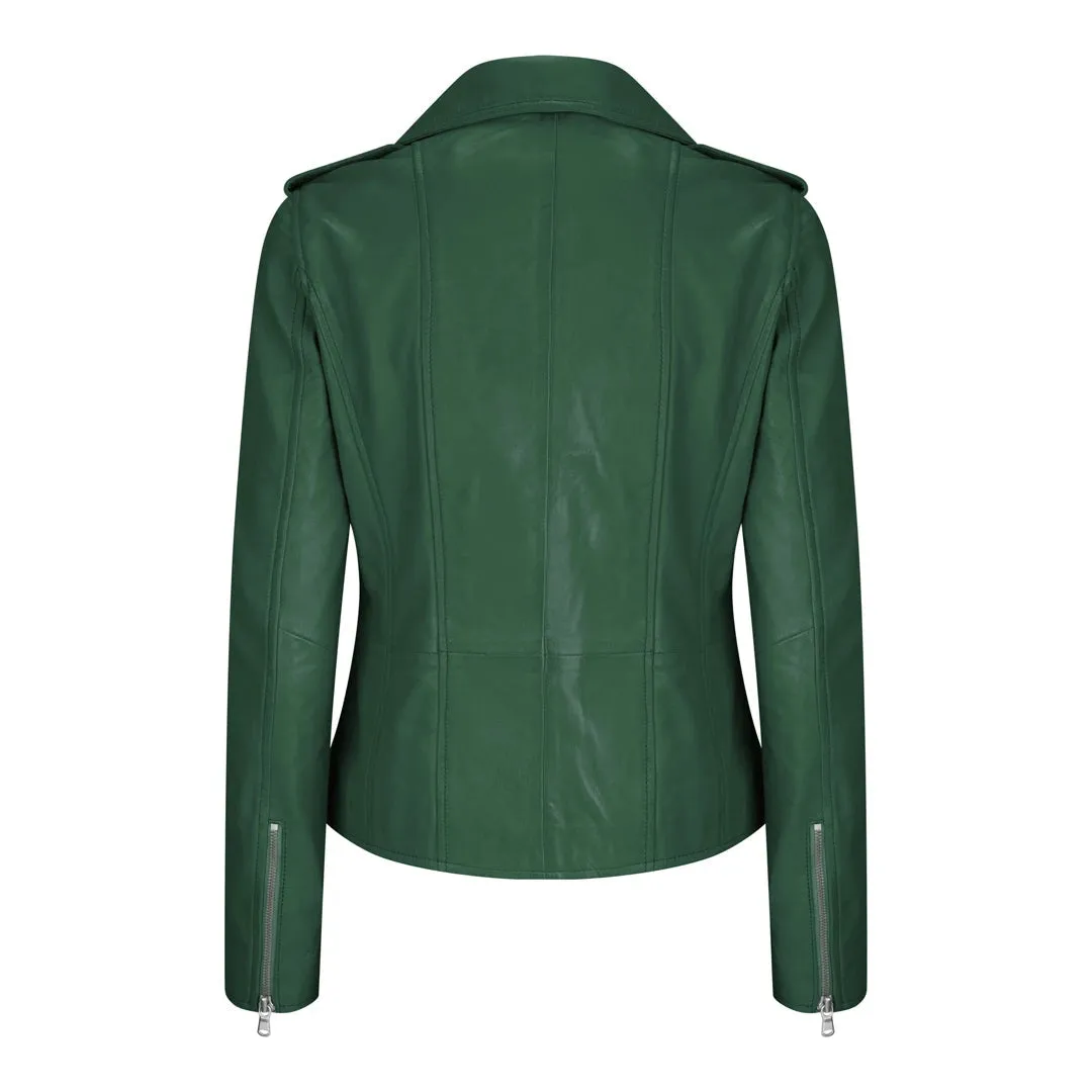 Women's Leather Short Biker Jacket