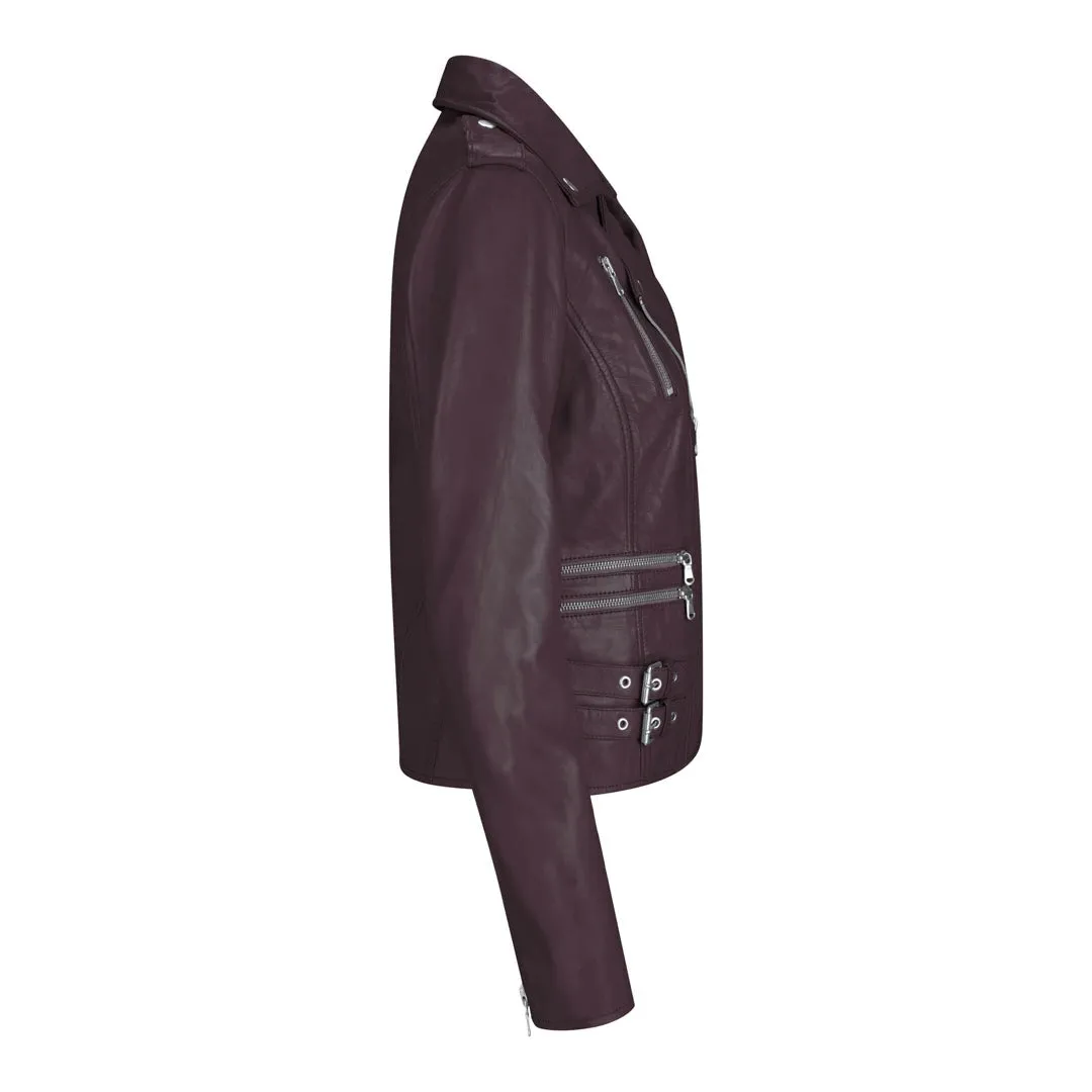Women's Leather Short Biker Jacket