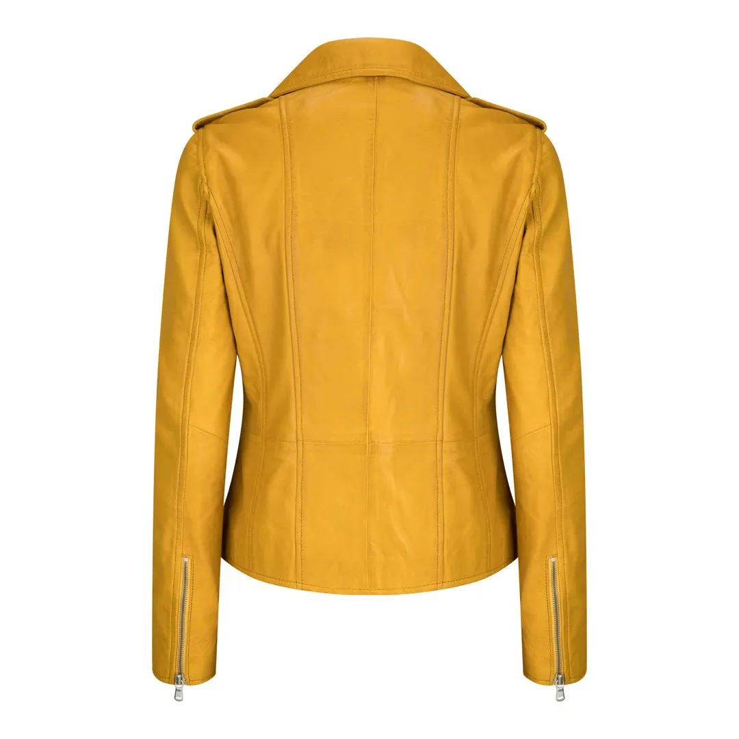 Women's Leather Short Biker Jacket
