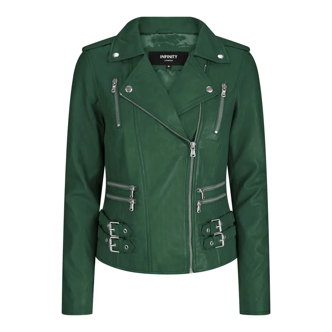 Women's Leather Short Biker Jacket