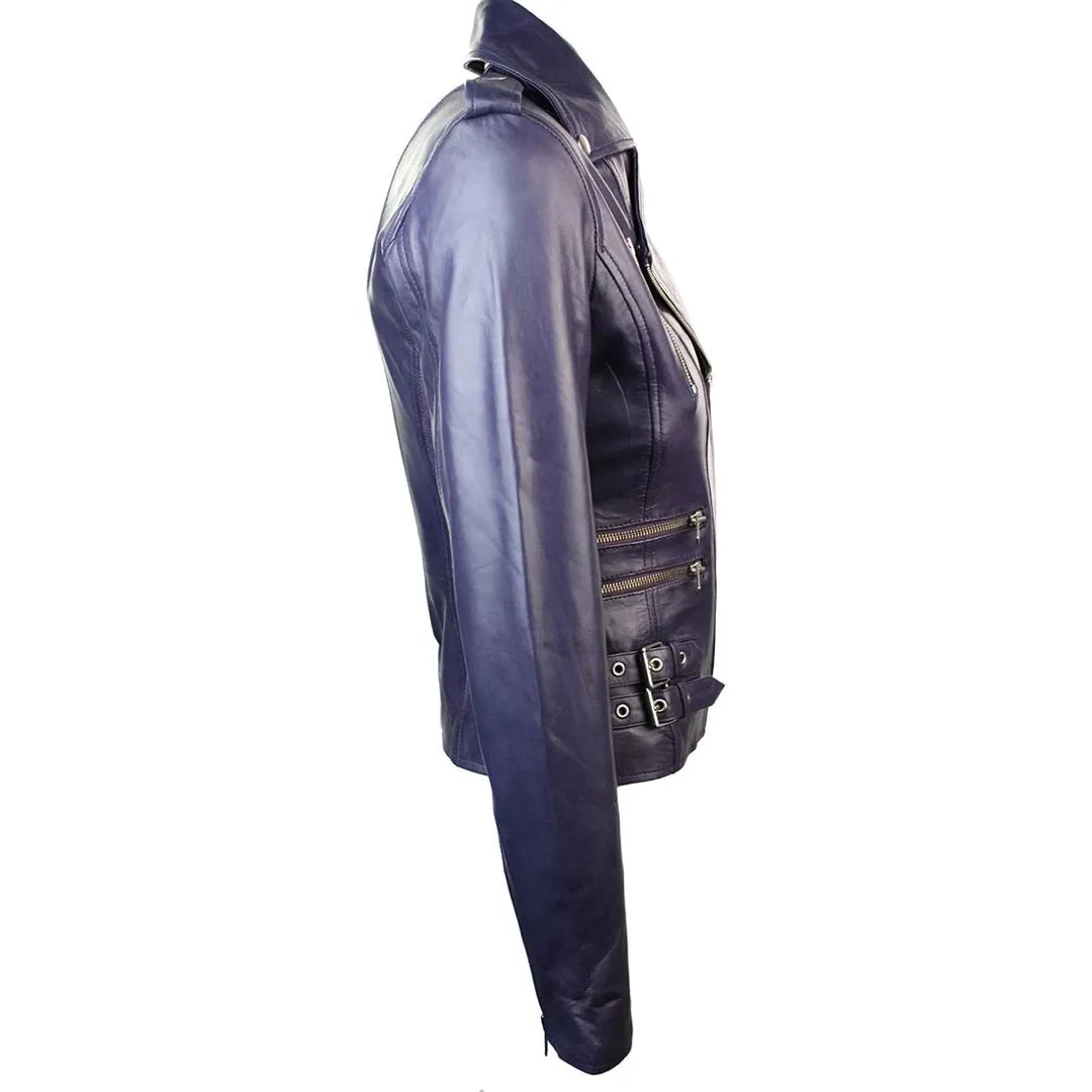 Women's Leather Short Biker Jacket