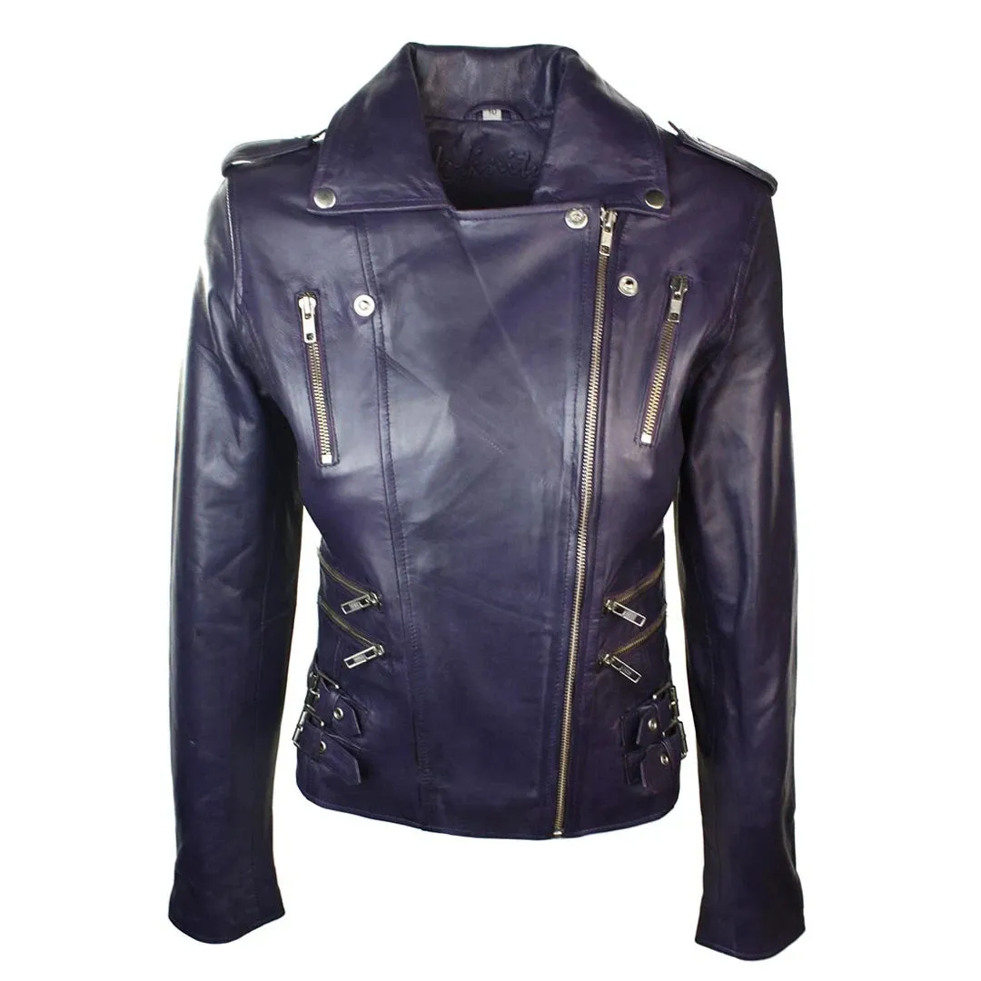 Women's Leather Short Biker Jacket