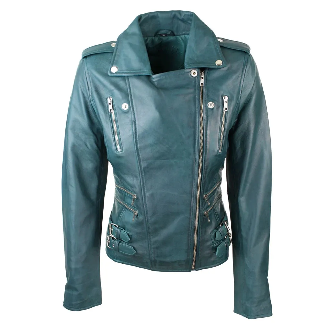 Women's Leather Short Biker Jacket