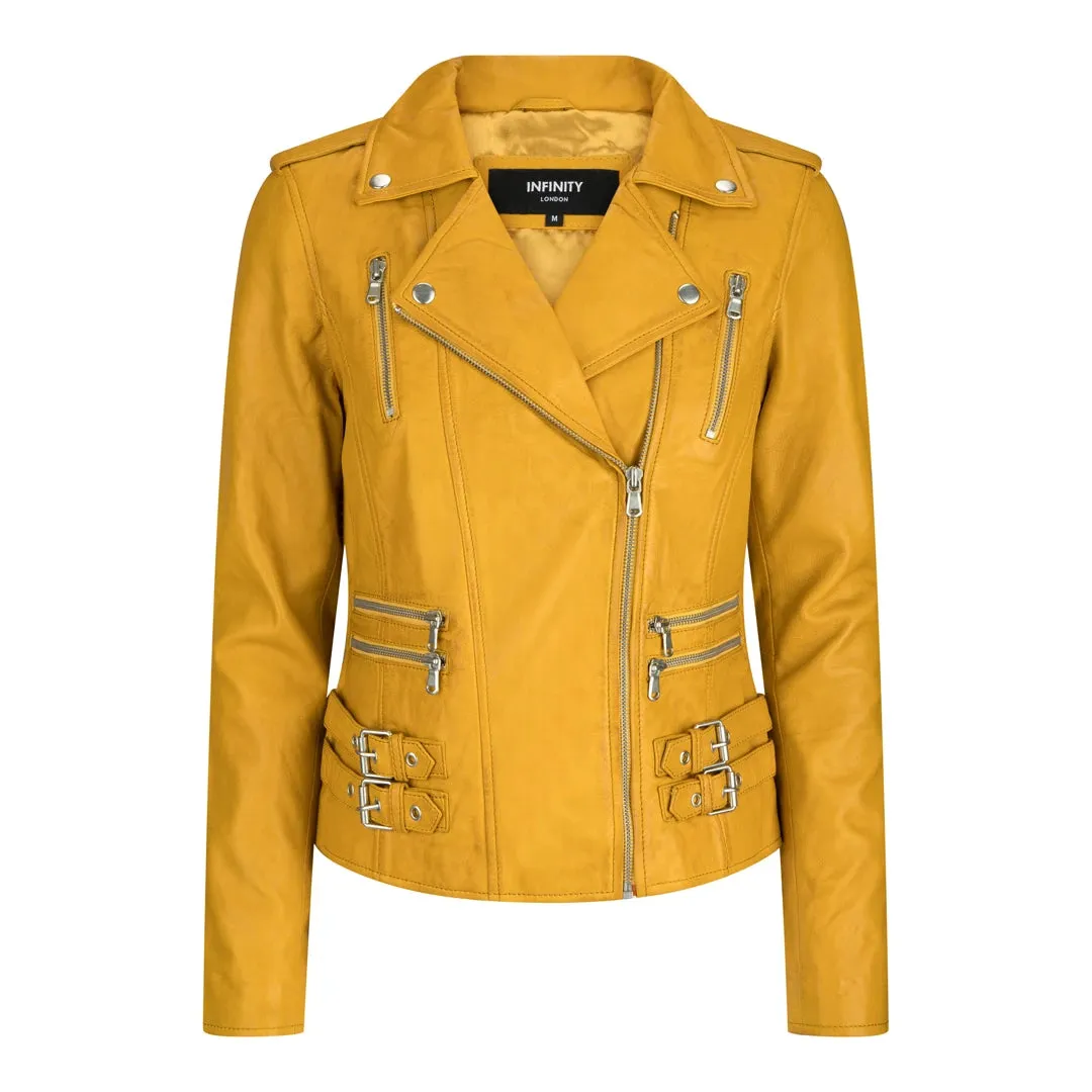 Women's Leather Short Biker Jacket