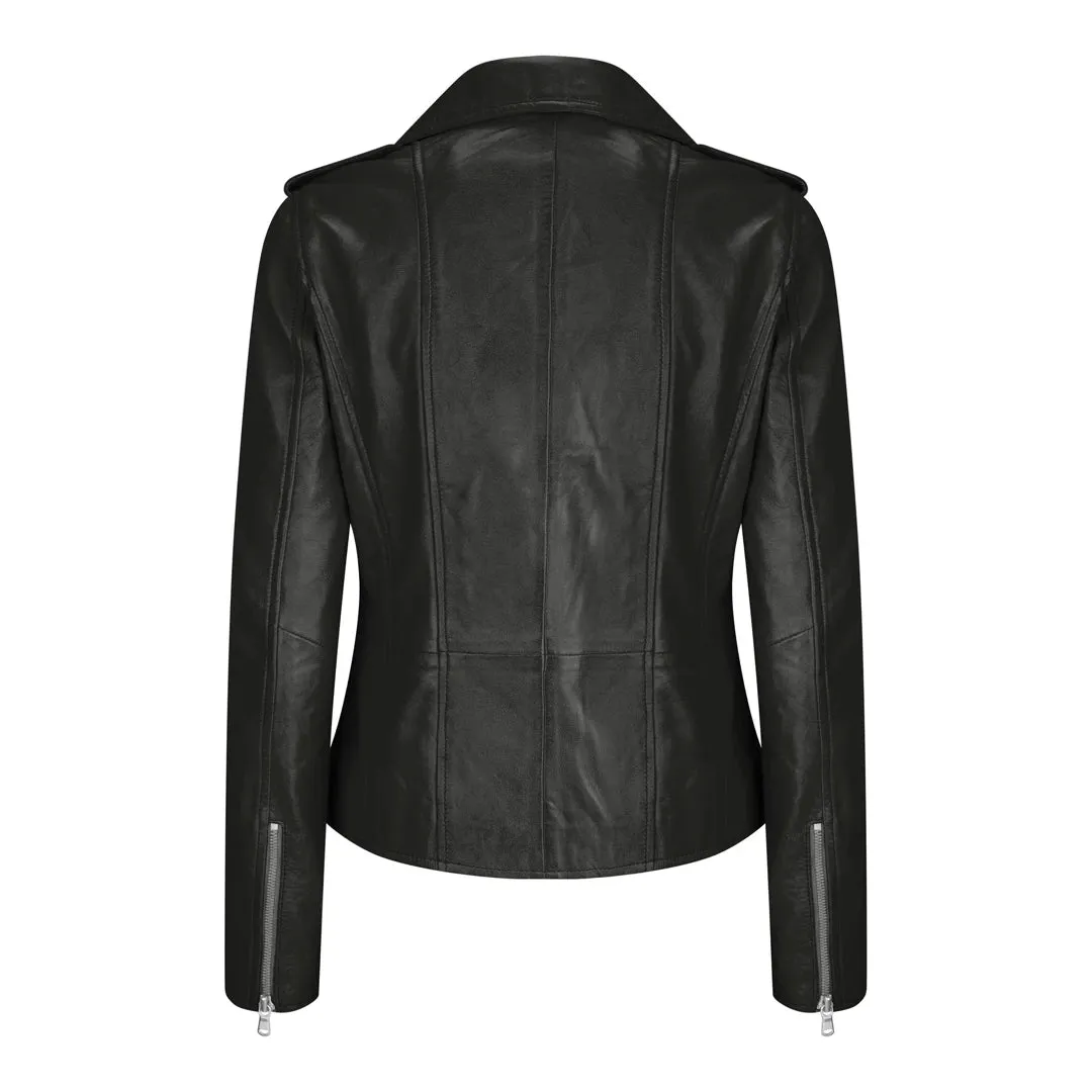 Women's Leather Short Biker Jacket