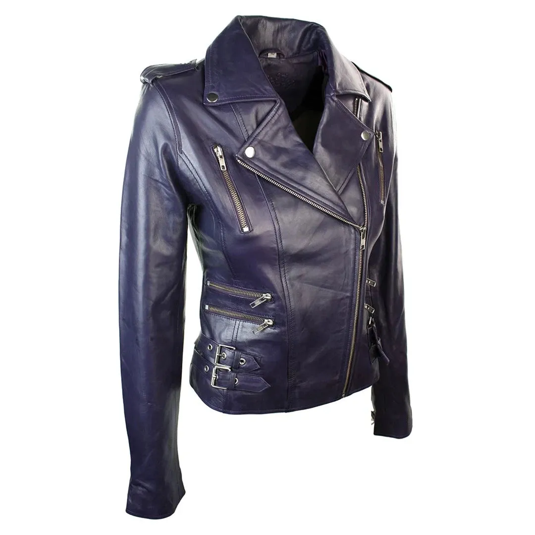 Women's Leather Short Biker Jacket