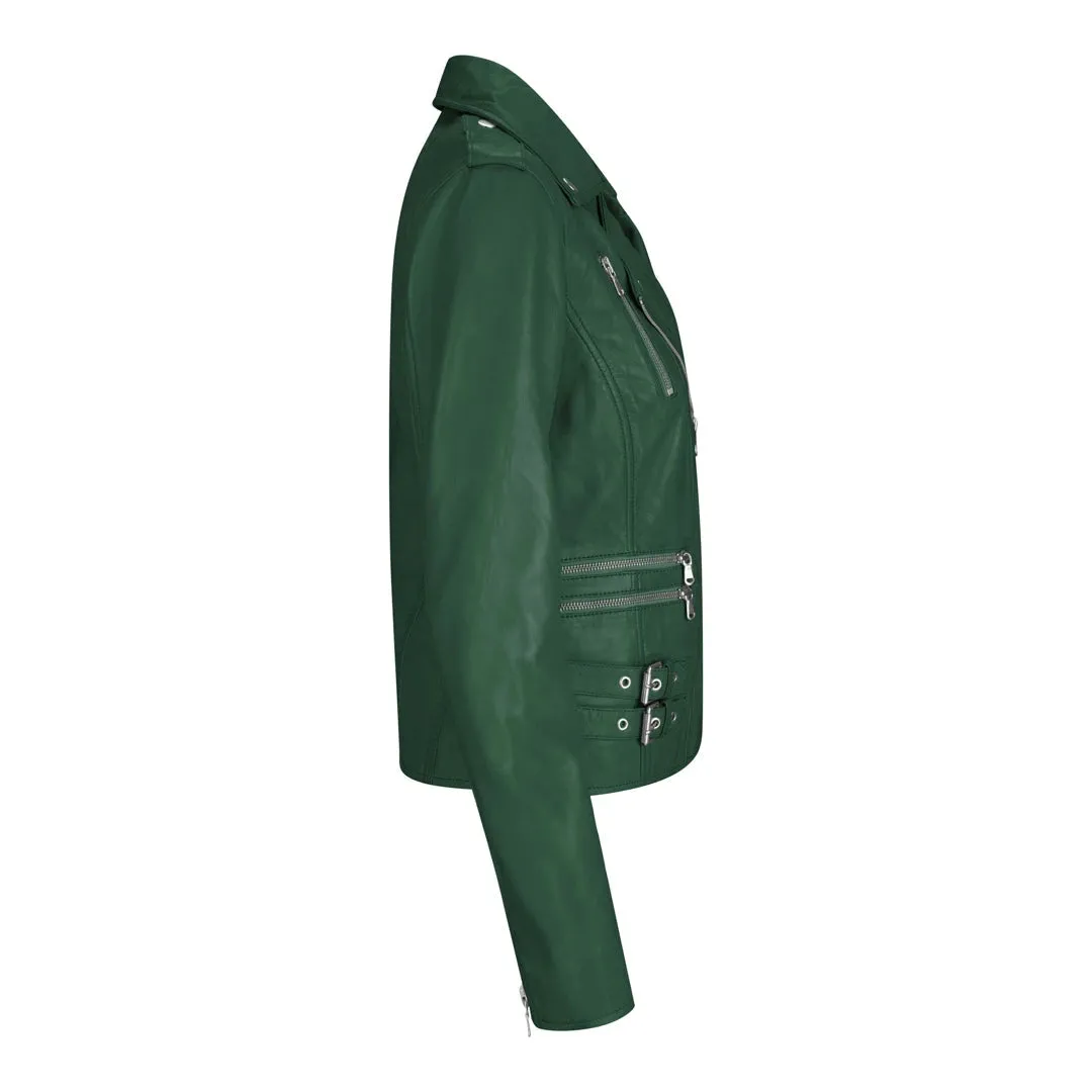 Women's Leather Short Biker Jacket