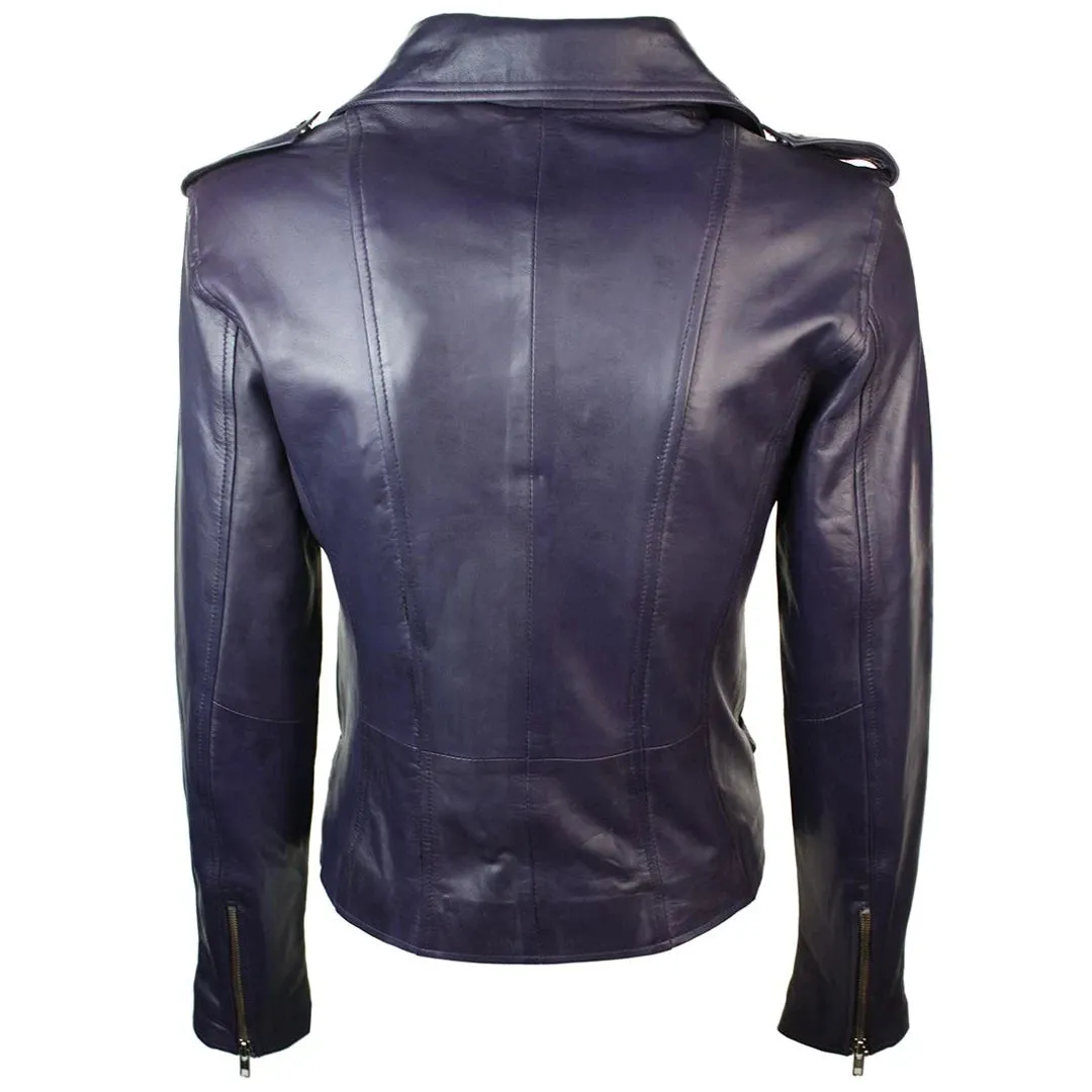 Women's Leather Short Biker Jacket