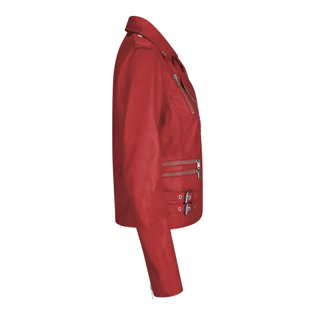 Women's Leather Short Biker Jacket